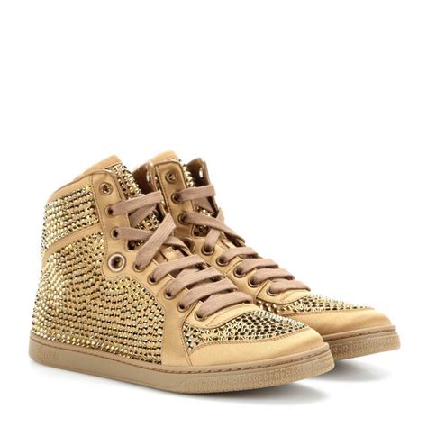 gucci gold high top sneakers